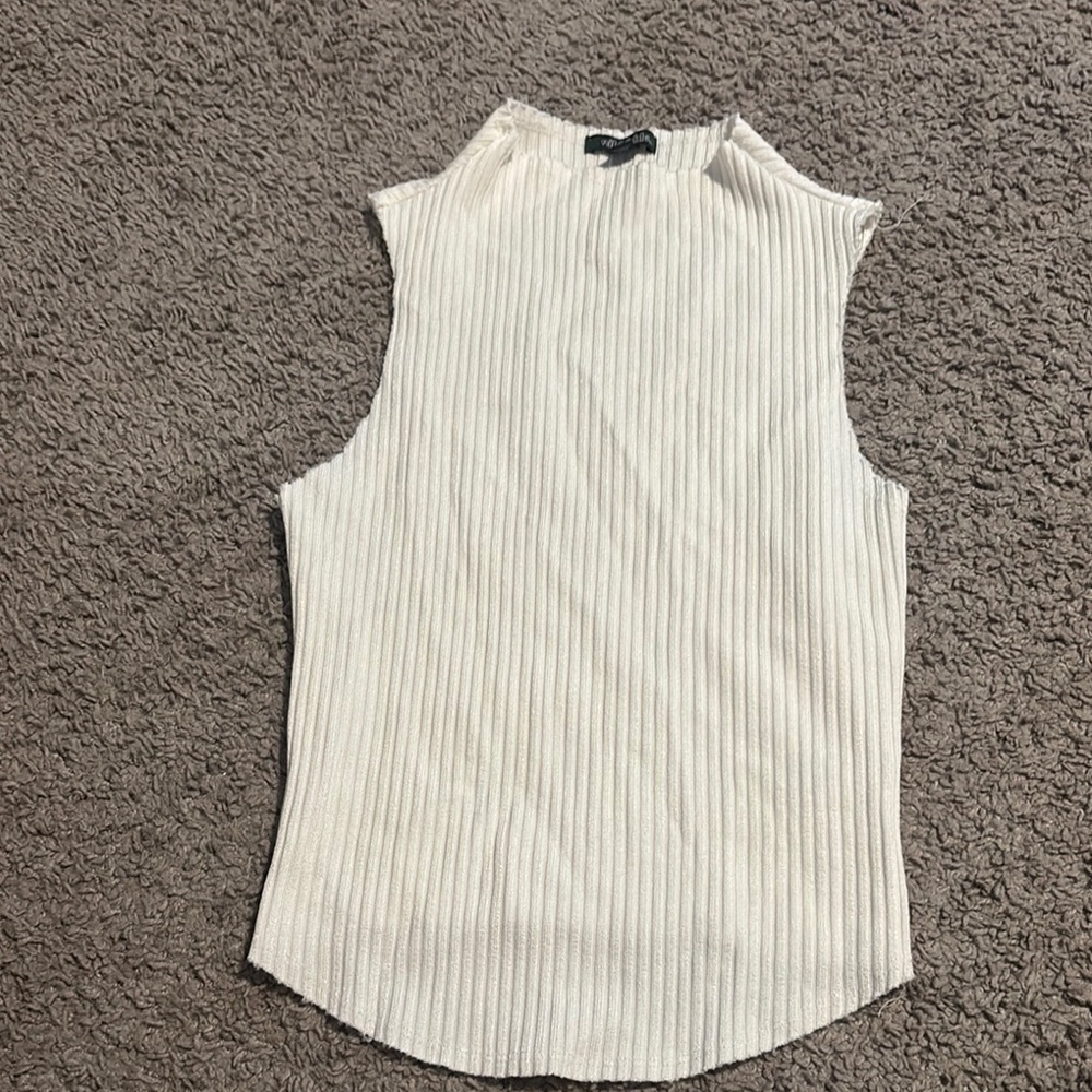 wild fable sleeveless ribbed cream top